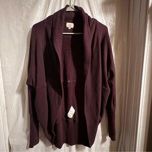 Aritzia Wilfred Diderot Cocoon Cardigan Sweater Women's XS Burgundy Open Front